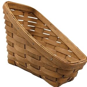 Longaberger Vegetable Sleigh Basket 1985 Handwoven Wood Brown 10x5.5x7.5